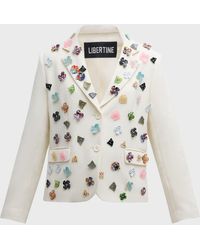 Libertine - Button Town Embellished Single-Breasted Short Jacket - Lyst