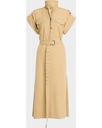 Ganni - Cowl-Neck Summer Suiting Dress - Lyst
