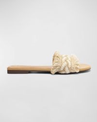 SCHUTZ SHOES - Adelia Crochet Frayed Slide Sandals - Lyst