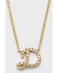 Sydney Evan 14K Diamond Pave Initial Necklace in Metallic | Lyst