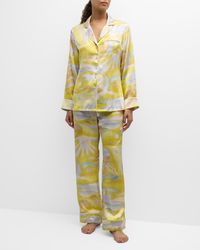 Olivia Von Halle - Lila Landscape-Print Silk Satin Pajama Set - Lyst
