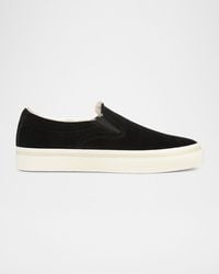 Vince - Blair Suede & Shearling Slip-On Sneakers - Lyst