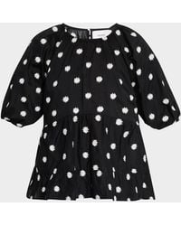 Merlette - Bow Embroidered Cotton Blouse - Lyst