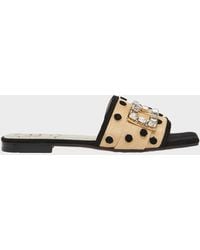 Roger Vivier - Tres Vivier Dots Flat Slide Sandals - Lyst