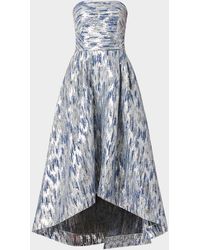 Shoshanna - Dia Strapless Sequin Jacquard High-Low Gown - Lyst