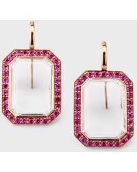 WALTERS FAITH - 18k Pink Sapphire And Rock Crystal Drop Earrings - Lyst