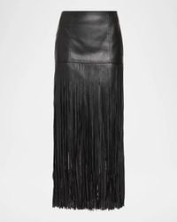 Toccin - Soren Fringed Faux Leather Mini Skirt - Lyst