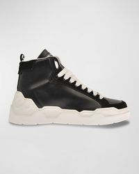 CoSTUME NATIONAL - Leather High-Top Sneakers - Lyst