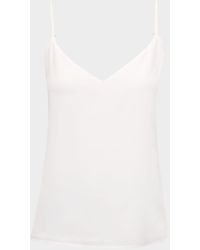 L'Agence - Jane V-Neck Spaghetti-Strap Silk Tank - Lyst