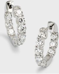 Neiman Marcus - Lab Grown Diamond 18K Round Hoop Earrings, 0.5"L, 1.8Tcw - Lyst