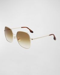 Victoria Beckham - Oversized Square Hammered Metal Sunglasses - Lyst