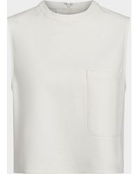 Twp - Cropped Leather Muscle Tank - Lyst