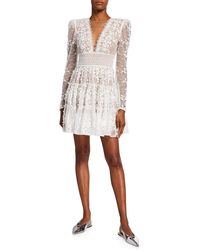 Bronx and Banco - Megan V-neck Illusion Tiered Lace Dress - Lyst