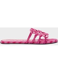 Loewe - X Paula & Apos;S Ibiza Petal Anagram Crochet Flat Slide Sandals - Lyst