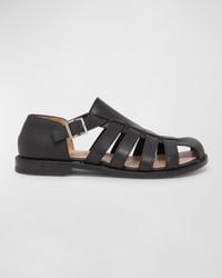 Loewe - Campo Leather Fisherman Sandals - Lyst