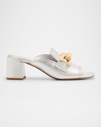 Pedro Garcia - Umita Leather Chain Loafer Mules - Lyst