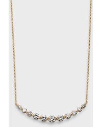 Neiman Marcus - 18k Yellow Gold 11 Round Diamond Smiley Bar Necklace - Lyst