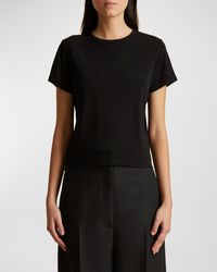 Khaite - Emmylou Short-Sleeve Cotton T-Shirt - Lyst