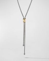David Yurman - Petite X Lariat Y Necklace With 18k Yellow Gold - Lyst