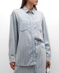 Triarchy - Ms. Sofiane Metallic-stripe Denim Shirt - Lyst