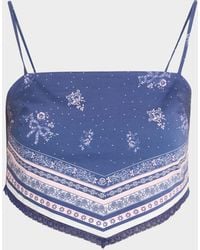 LoveShackFancy - Mollie Bandana Print Scarf Top - Lyst