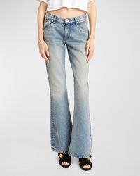 Balmain - Low-Rise Western Cropped Bootcut Jeans - Lyst