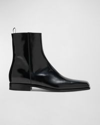 Prada - Jokoto Leather Zip Ankle Boots - Lyst