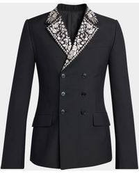 McQueen - Apos;S Wool Embroidered-Lapel Double-Breasted Dinner Jacket - Lyst