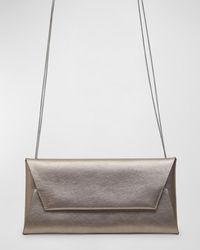 Brunello Cucinelli - Envelope Metallic Leather Shoulder Bag - Lyst