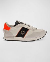 CoSTUME NATIONAL - Logo Mix-Leather Trainer Sneakers - Lyst