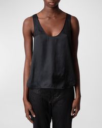 Zadig & Voltaire - Carys Satin Tank Top - Lyst
