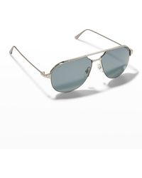 Cartier - Double-bridge Metal Aviator Sunglasses - Lyst