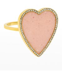 Jennifer Meyer - Pink Opal Inlay Heart Ring With Diamonds - Lyst