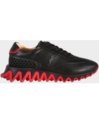 Christian Louboutin - Loubishark Flat Leather-Sole Runner Sneakers - Lyst
