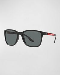 Prada - Polarized Rectangle Logo Sunglasses - Lyst
