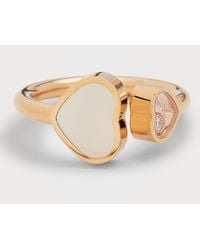 Chopard - Happy Hearts 18k Rose Gold Mother-of-pearl & Diamond Ring - Lyst