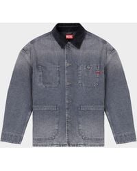 DIESEL - Apos;S D-Stack-U-L Corduroy-Collar Denim Jacket - Lyst