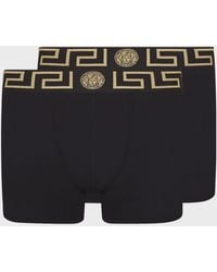 Versace - Two-pack Greca Border Long Boxer Trunks - Lyst