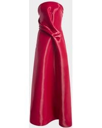 Kate Barton - Kate Strapless Liquid-Effect Draped Gown - Lyst