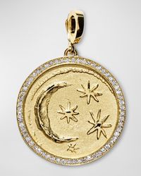 Azlee - Cosmic Diamond Pavé Coin Pendant - Lyst