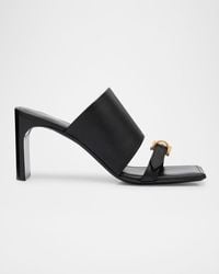 Balenciaga - Bel Air Leather Buckle Mule Sandals - Lyst