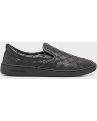 Bottega Veneta - Sawyer Woven Leather Slip-On Sneakers - Lyst