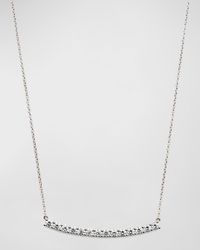 Memoire - 18k White Gold Large Diamond Bar Pendant Necklace - Lyst