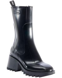 Chloé Women's Betty Block - Heel Platform Rain Boots - Black