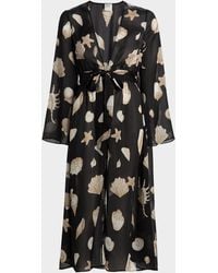 MILLY - Vince Seashell-Print Cover-Up Midi Dress - Lyst