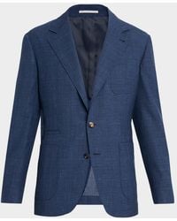 Brunello Cucinelli - Apos;S Glen Plaid Single-Breasted Suit Jacket - Lyst