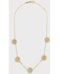 Tanya Farah - 18k Yellow Gold Diamond 5-flower Station Necklace - Lyst