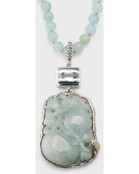 Stephen Dweck - Vintage Hand-Carved Jade And Aquamarine Beaded Necklace - Lyst