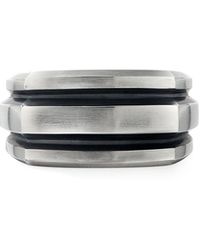 David Yurman Men's 13mm Deco Cigar Band Ring - Metallic
