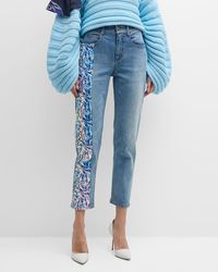 Hellessy - Lily Sequin Chenille Paneled Skinny-Leg Ankle Jeans - Lyst